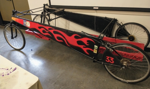 photo of black and red soapbox cart