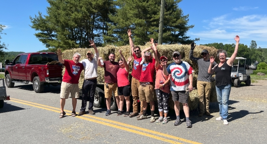 Montague Soapbox Races Volunteers at the end of the day, after loading 125 bales of hay back on the trailers